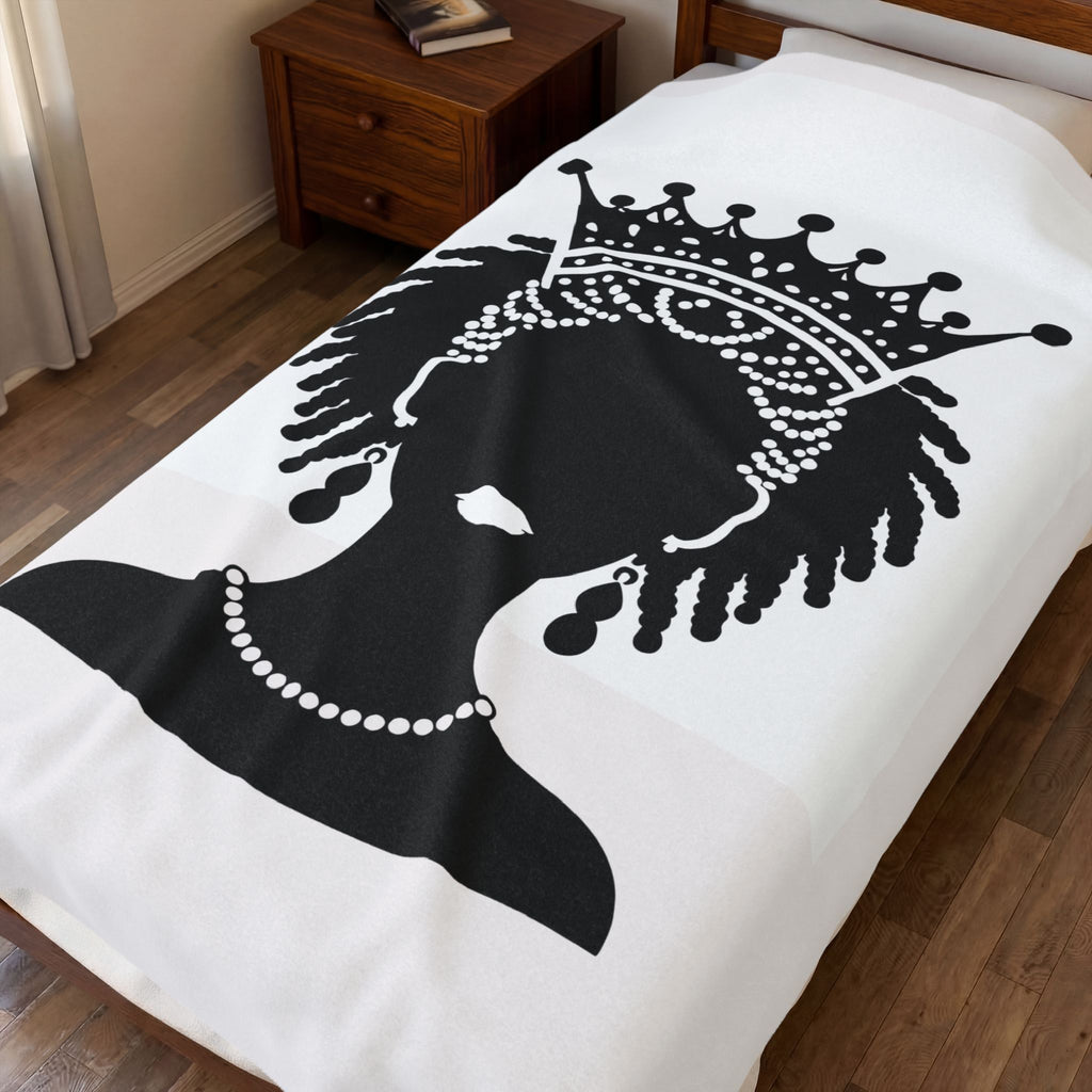 Black Crowned Afro Woman - Blanket