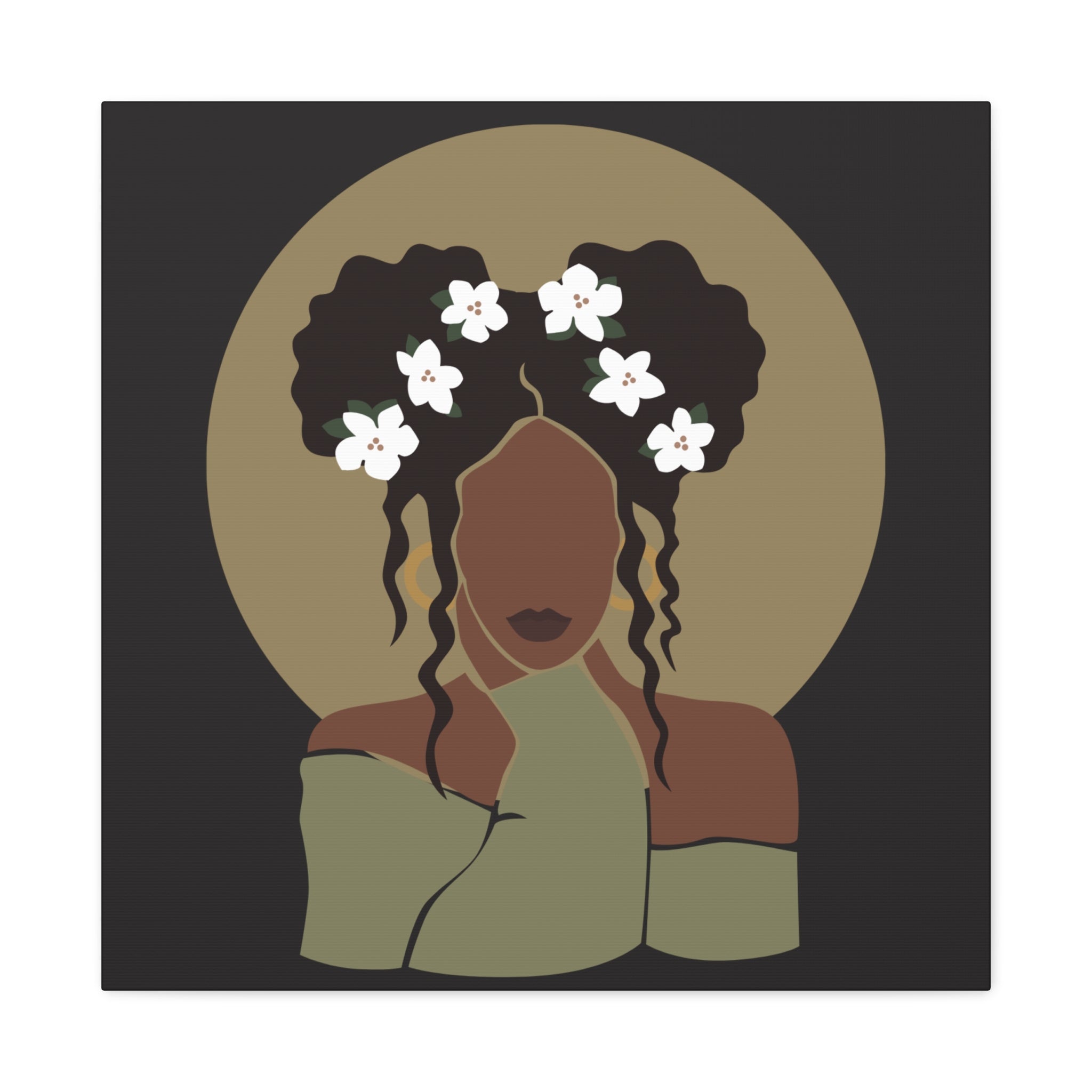 Floral Halo Woman – Canvas Art