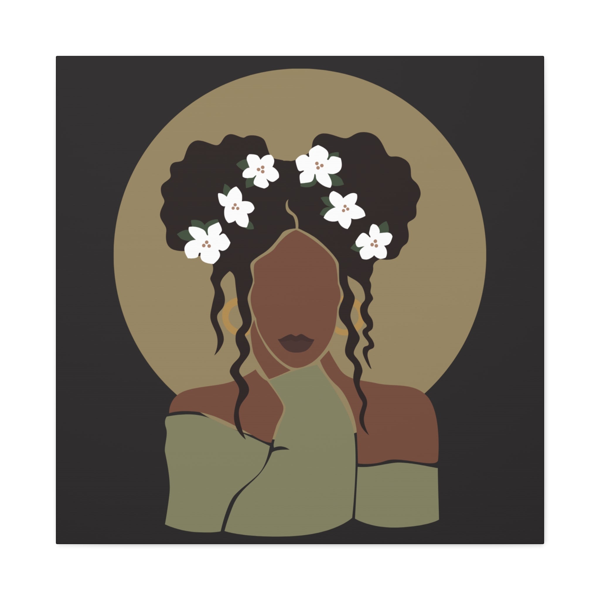 Floral Halo Woman – Canvas Art