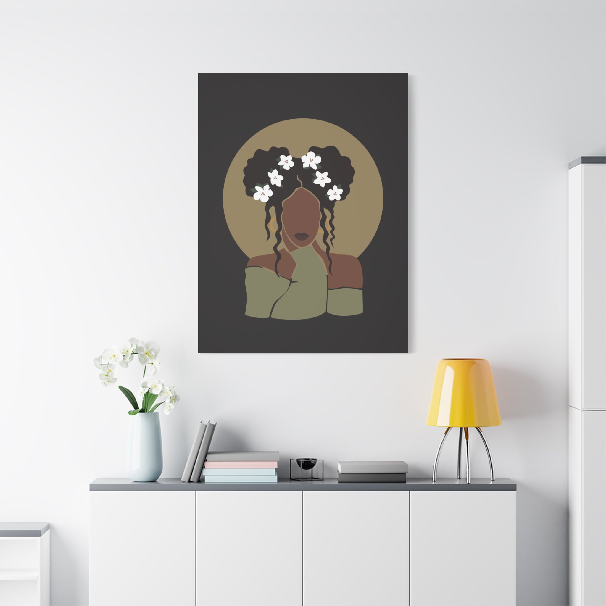 Floral Halo Woman – Canvas Art