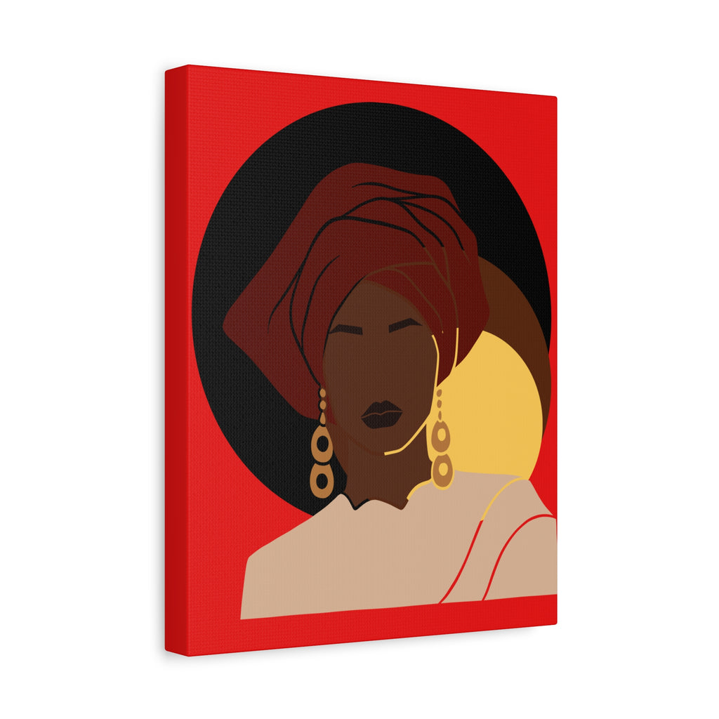 African Woman Black, Brown, and Yellow — Canvas Art