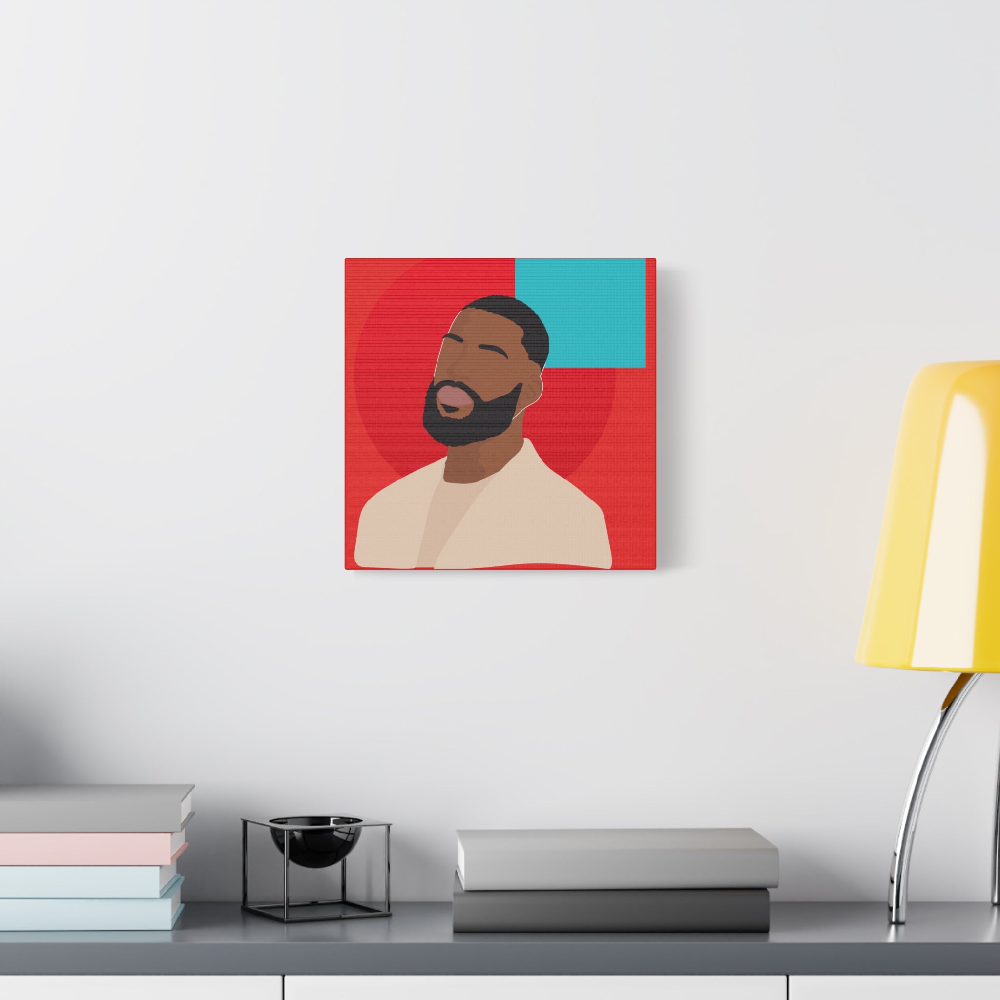 Male Modern Red & Teal — Canvas Art