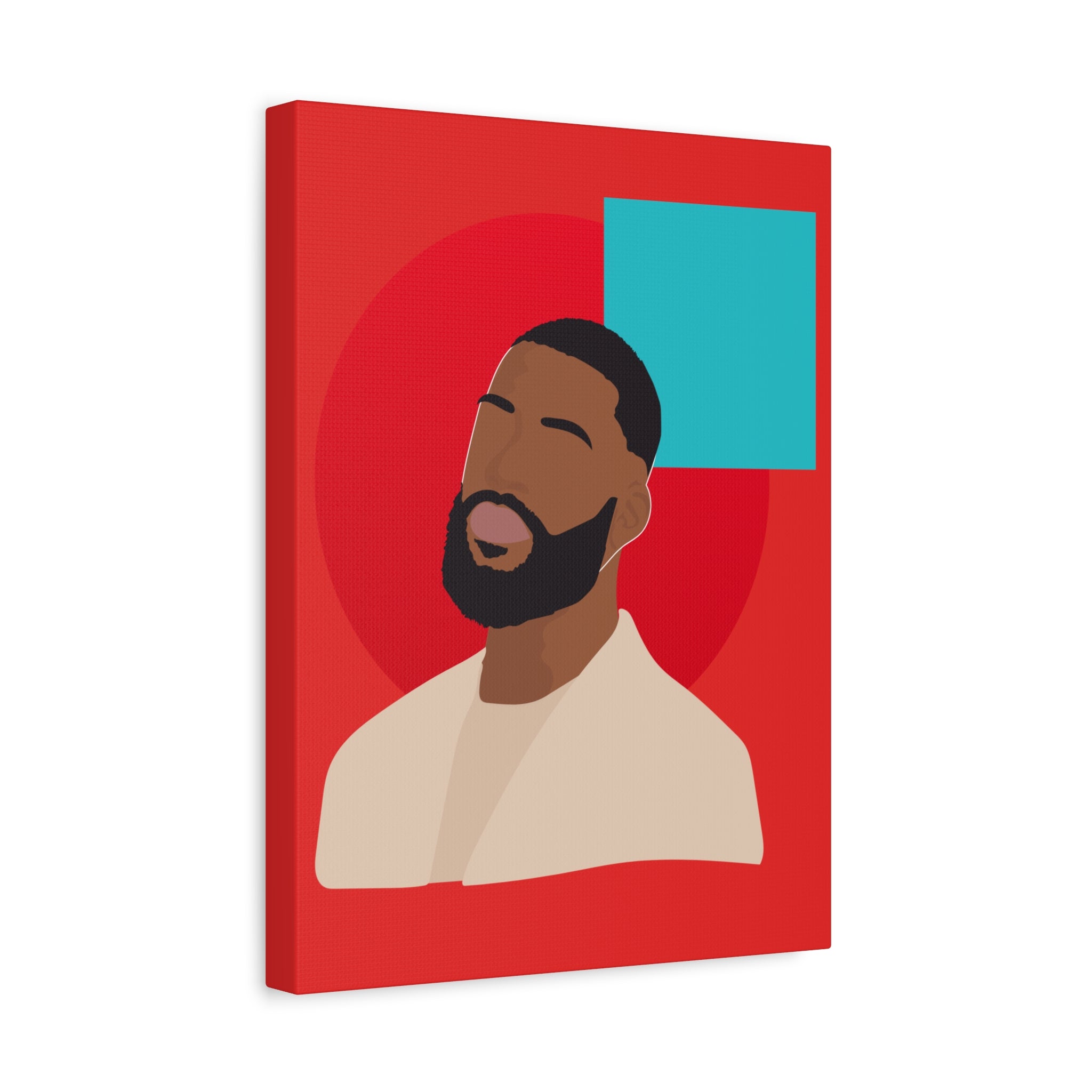 Male Modern Red & Teal — Canvas Art