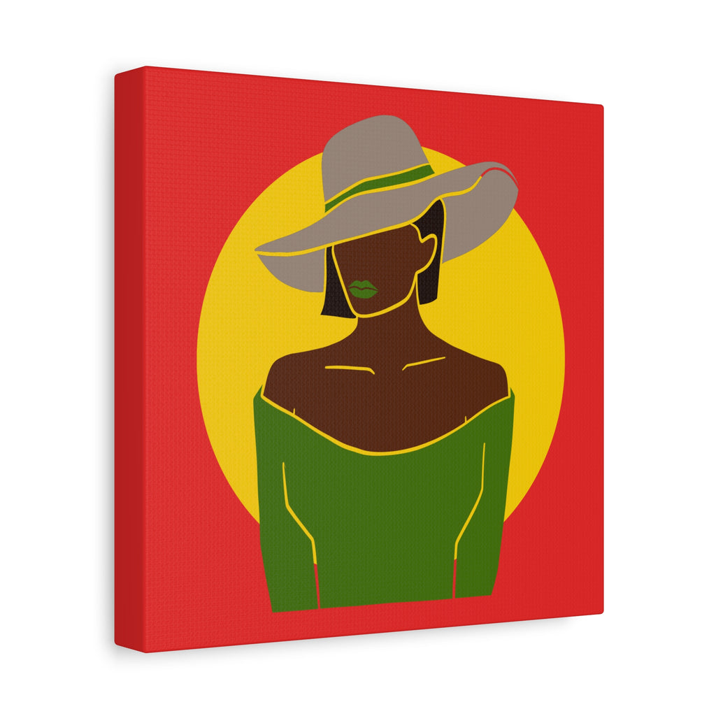 Afro Woman with Hat – Canvas Art