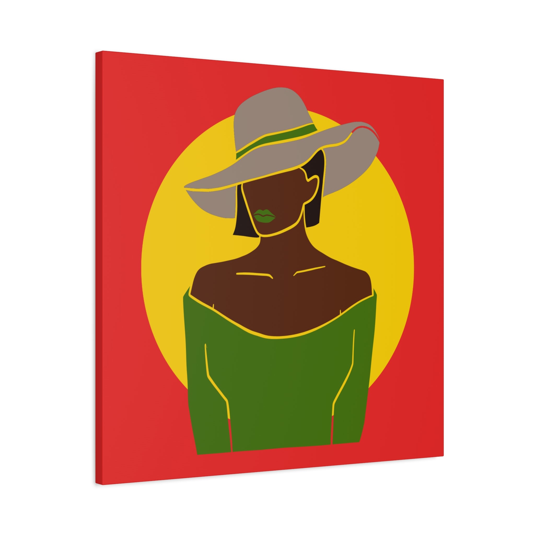Afro Woman with Hat – Canvas Art