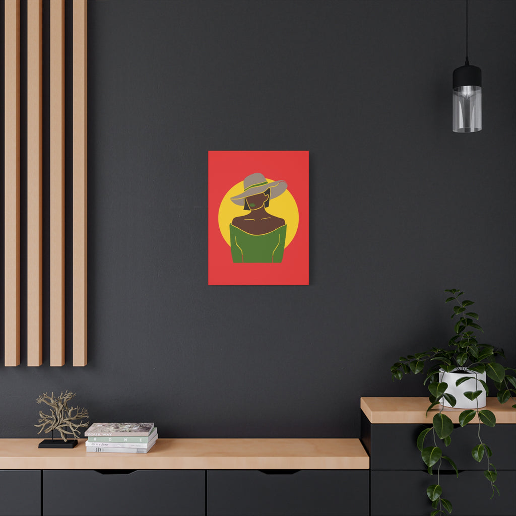 Afro Woman with Hat – Canvas Art