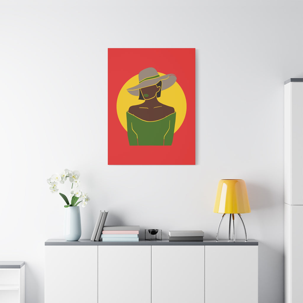 Afro Woman with Hat – Canvas Art