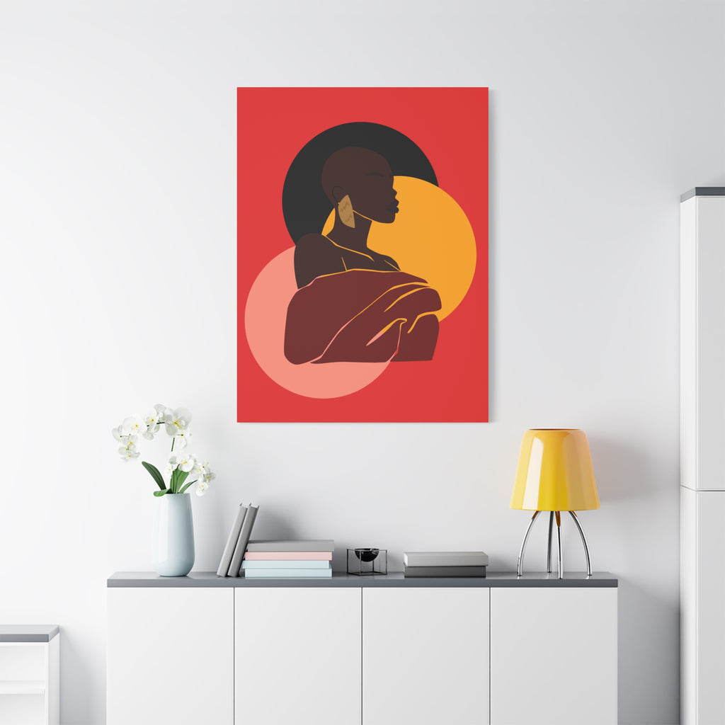 Bold Woman with Circles  –Canvas Art