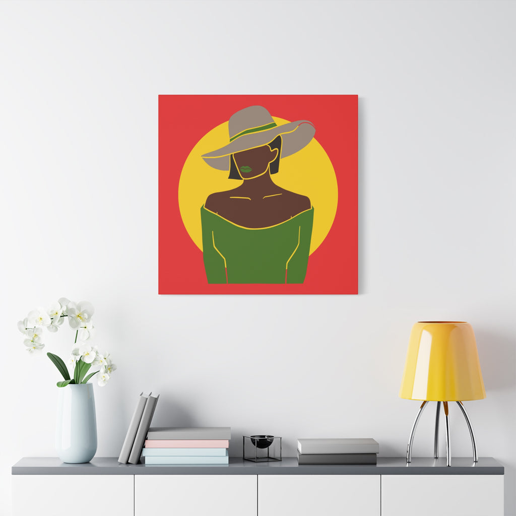 Afro Woman with Hat – Canvas Art