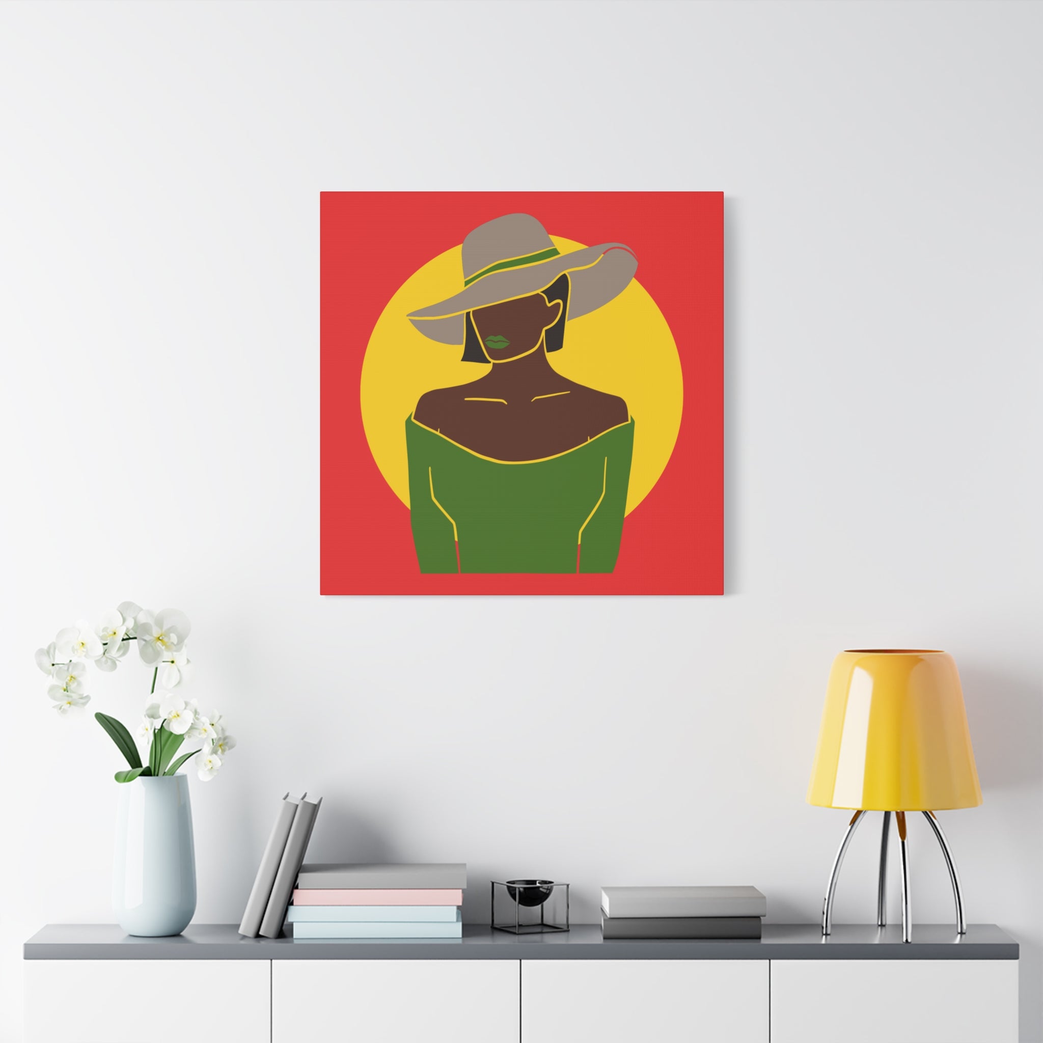 Afro Woman with Hat – Canvas Art