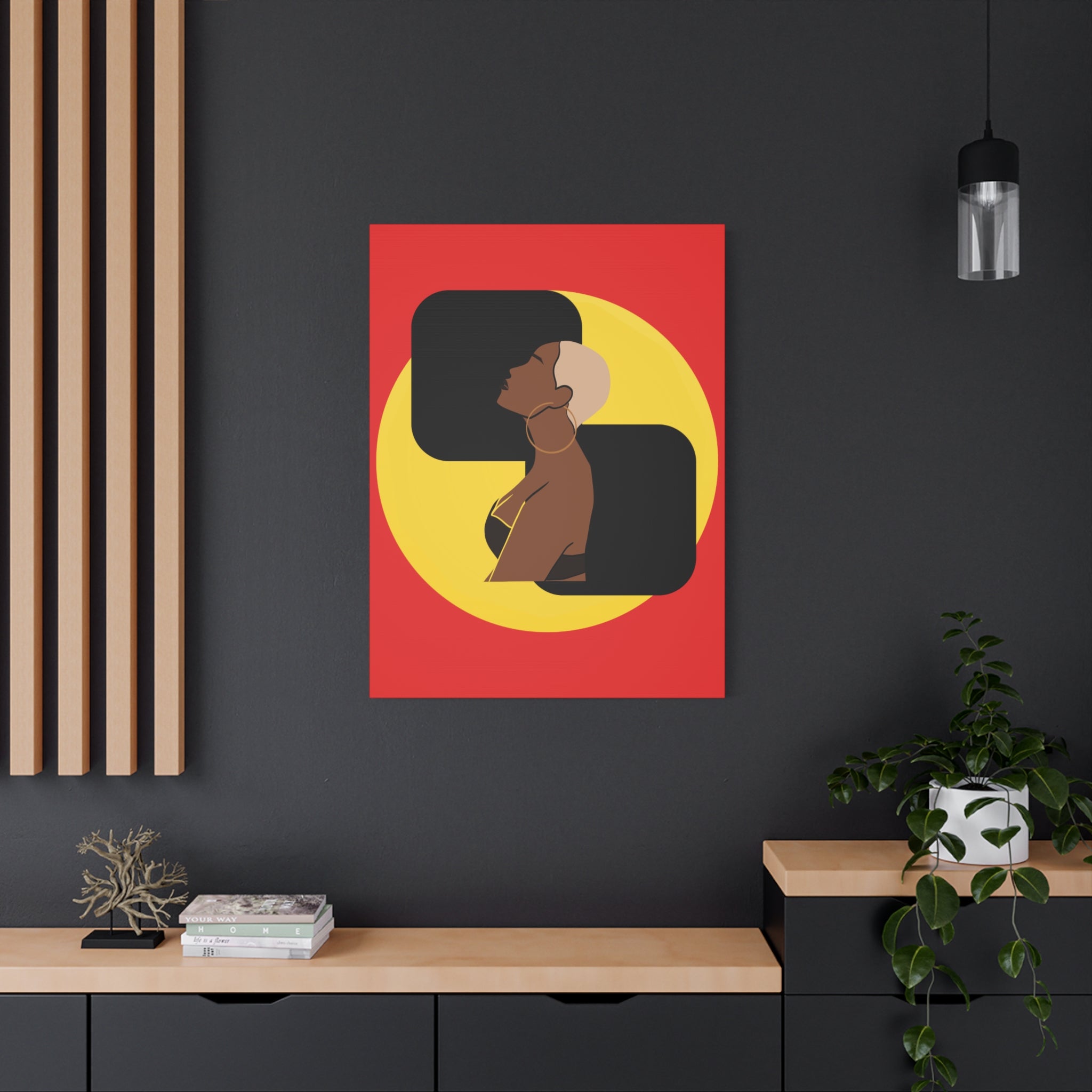 Bold Yellow and Black Woman – Canvas Art