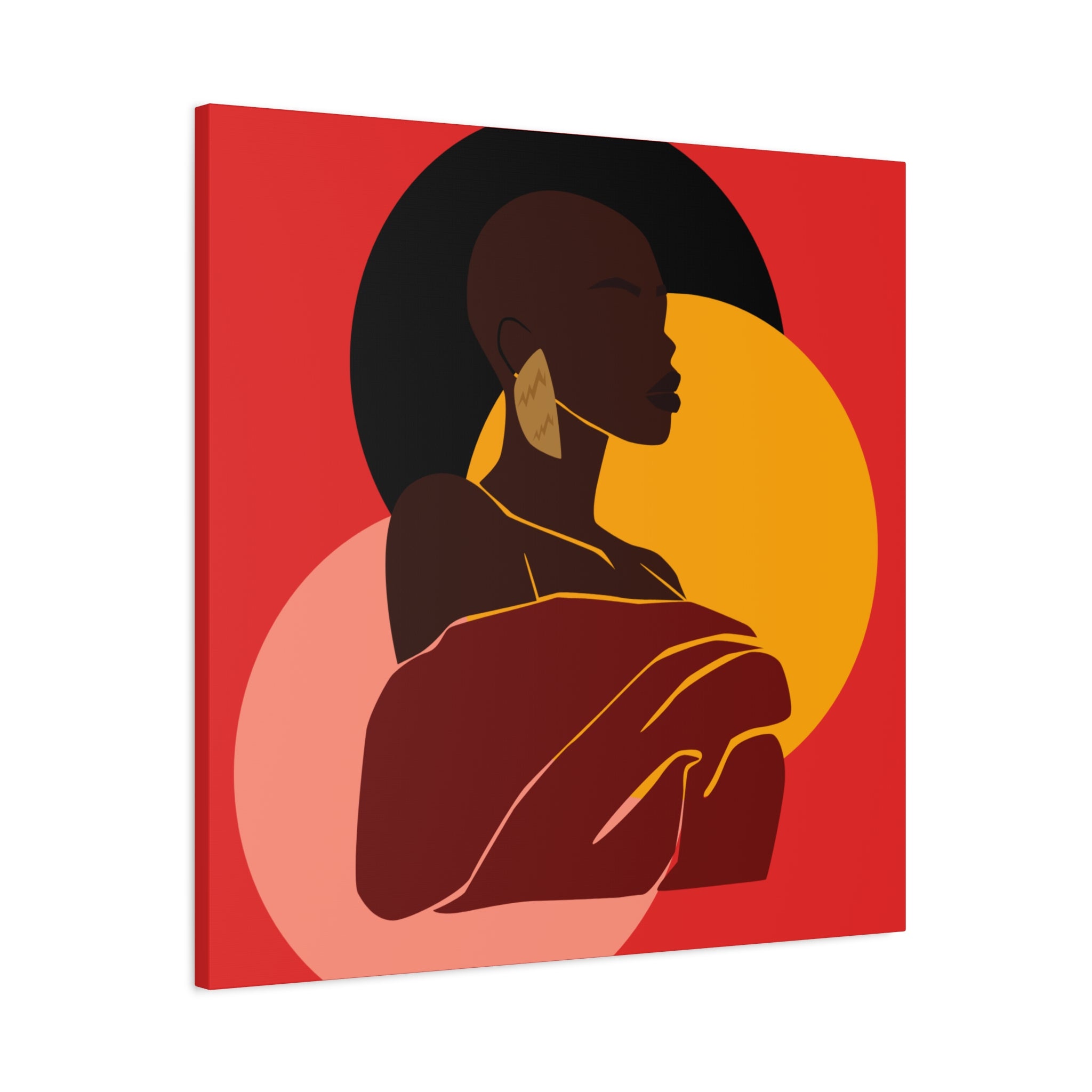 Bold Woman with Circles  –Canvas Art