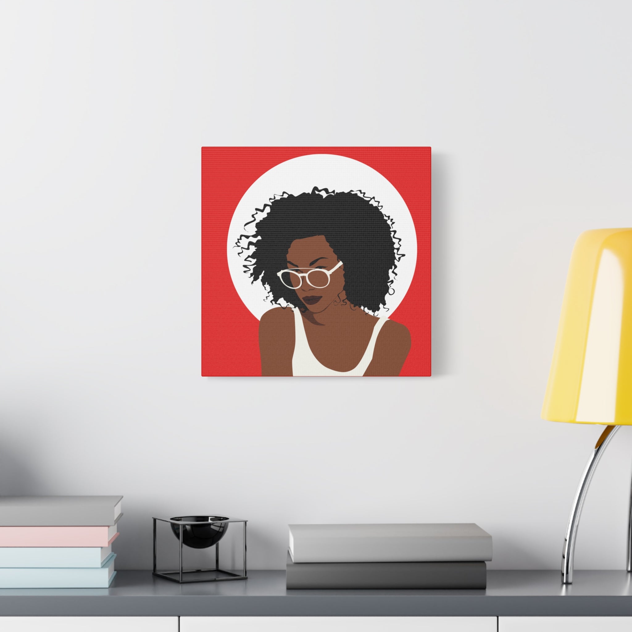 Afro Woman with Glasses — Canvas Art