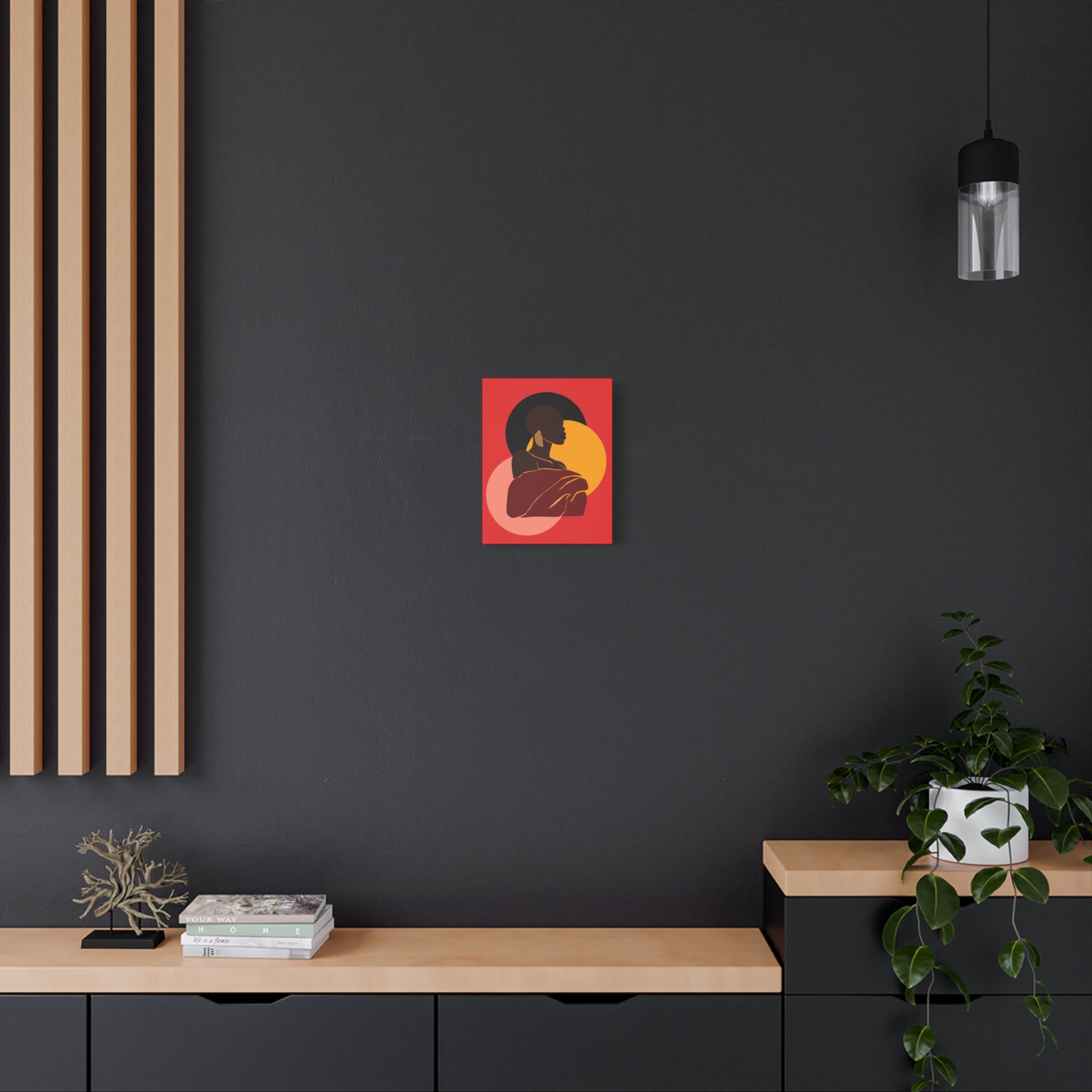 Bold Woman with Circles  –Canvas Art