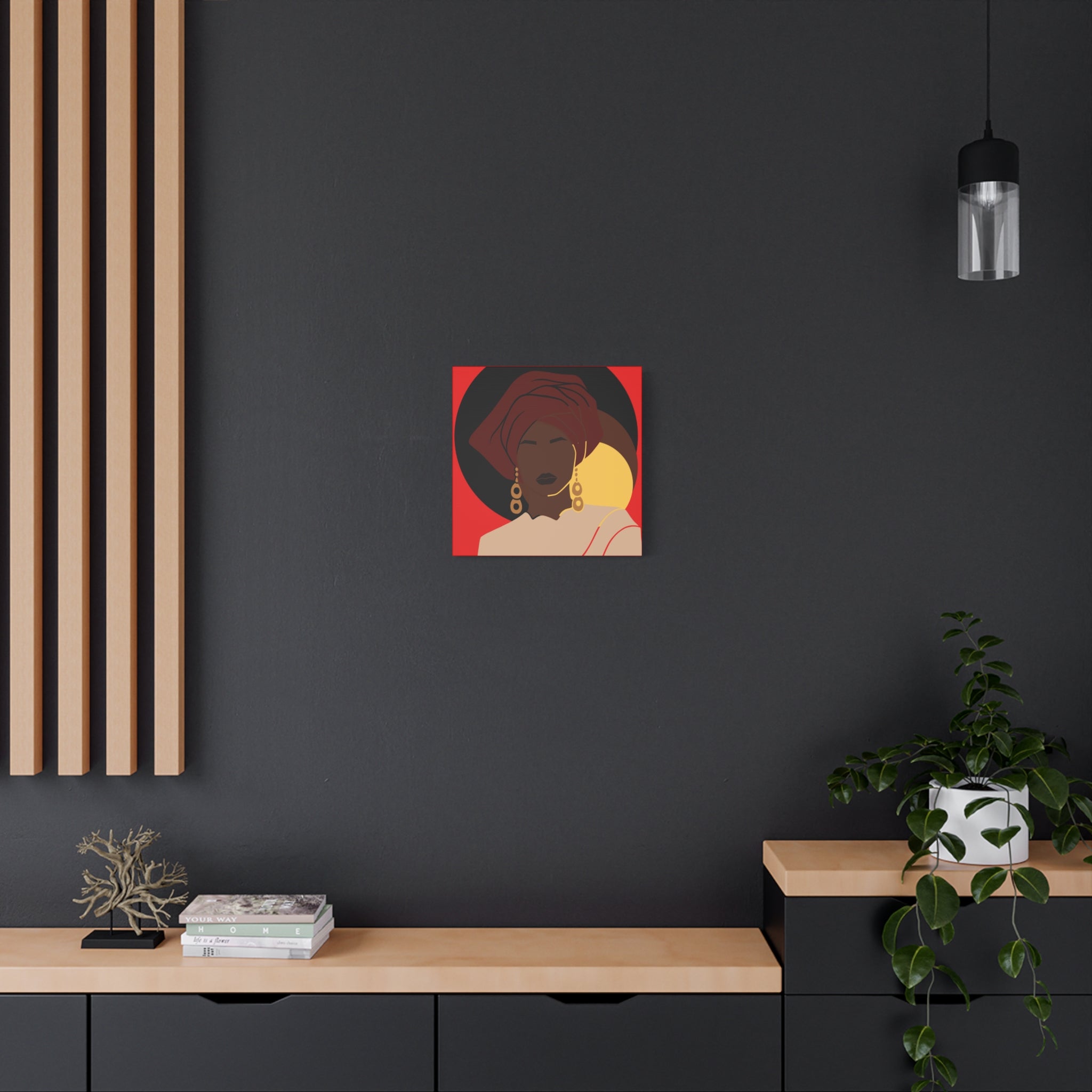 African Woman Black, Brown, and Yellow — Canvas Art