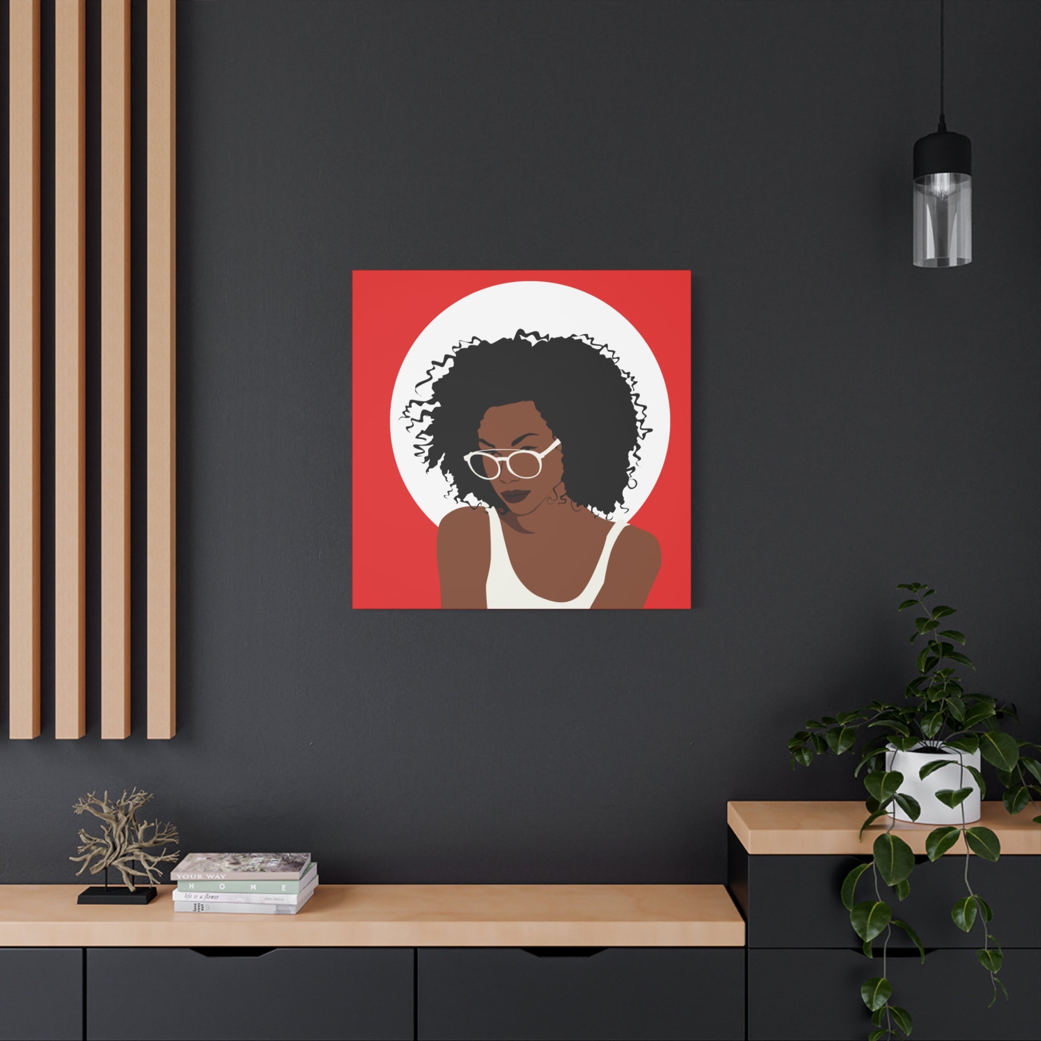 Afro Woman with Glasses — Canvas Art