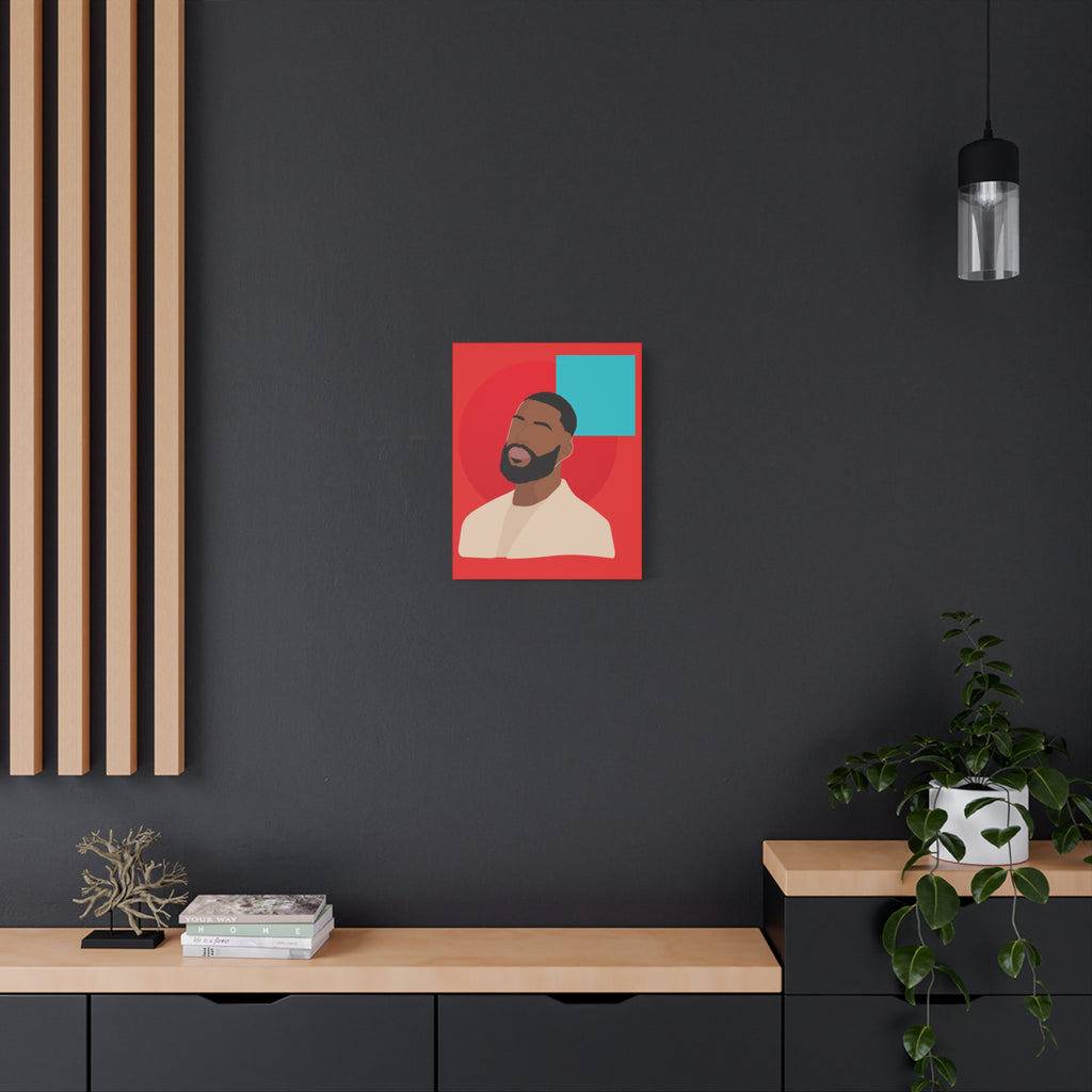 Male Modern Red & Teal — Canvas Art