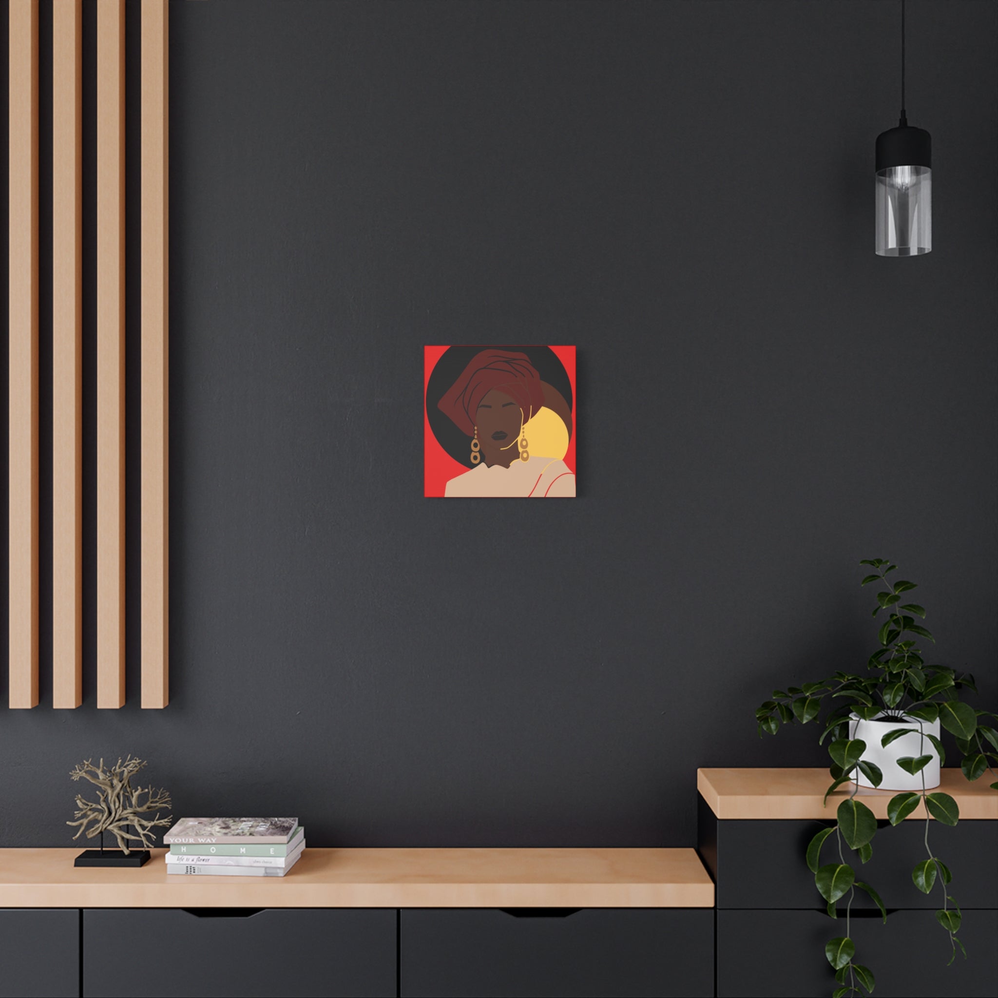 African Woman Black, Brown, and Yellow — Canvas Art