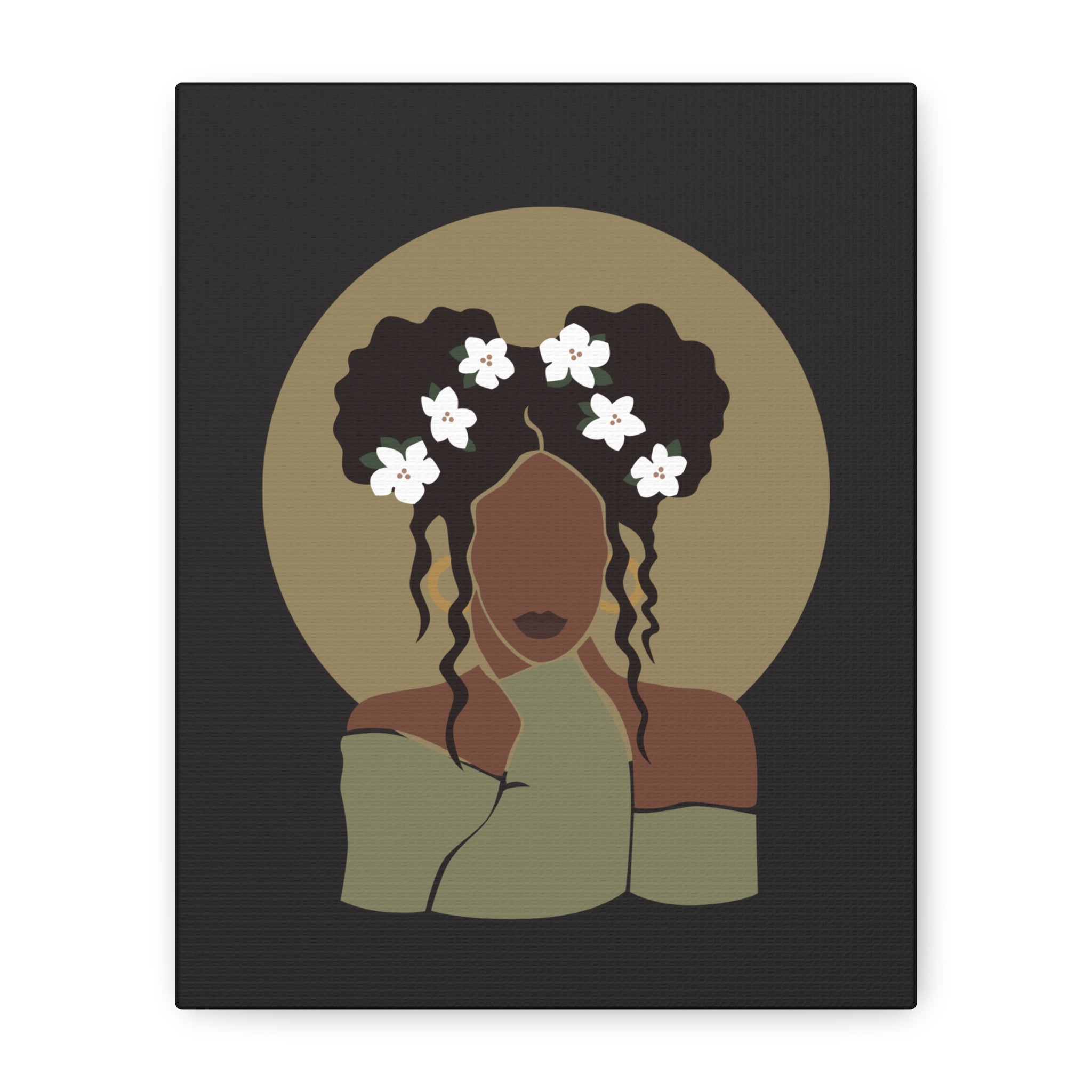 Floral Halo Woman – Canvas Art