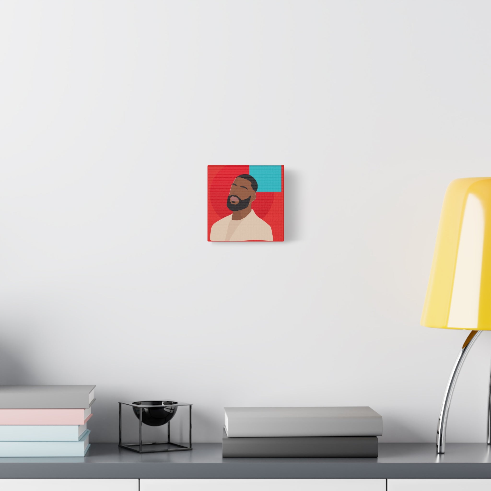 Male Modern Red & Teal — Canvas Art
