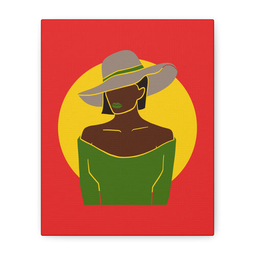 Afro Woman with Hat – Canvas Art