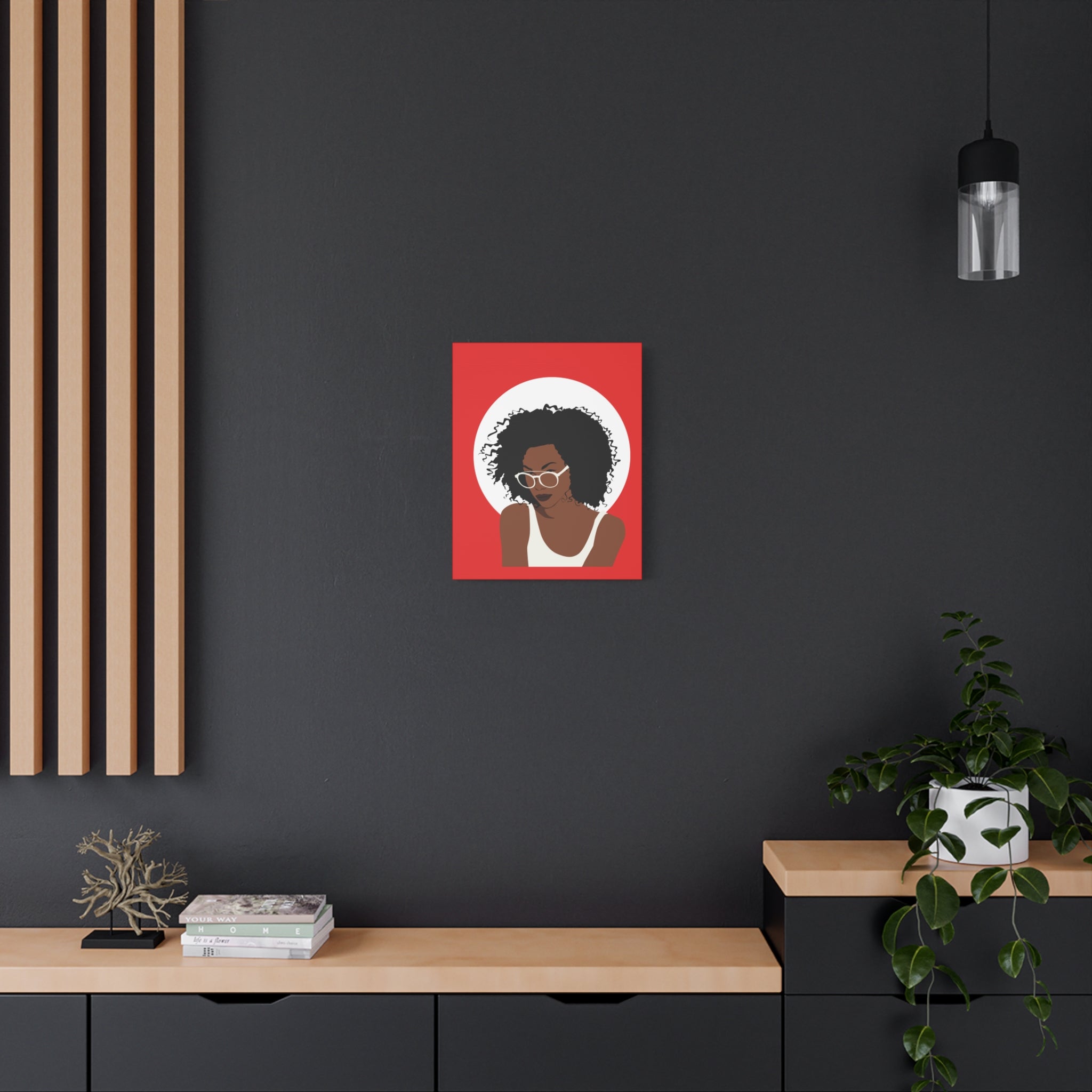 Afro Woman with Glasses — Canvas Art