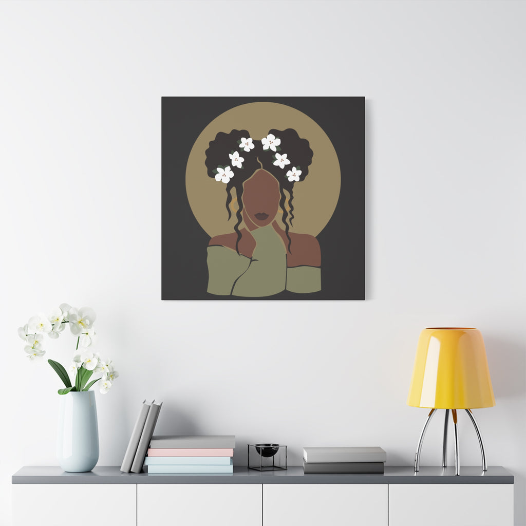 Floral Halo Woman – Canvas Art