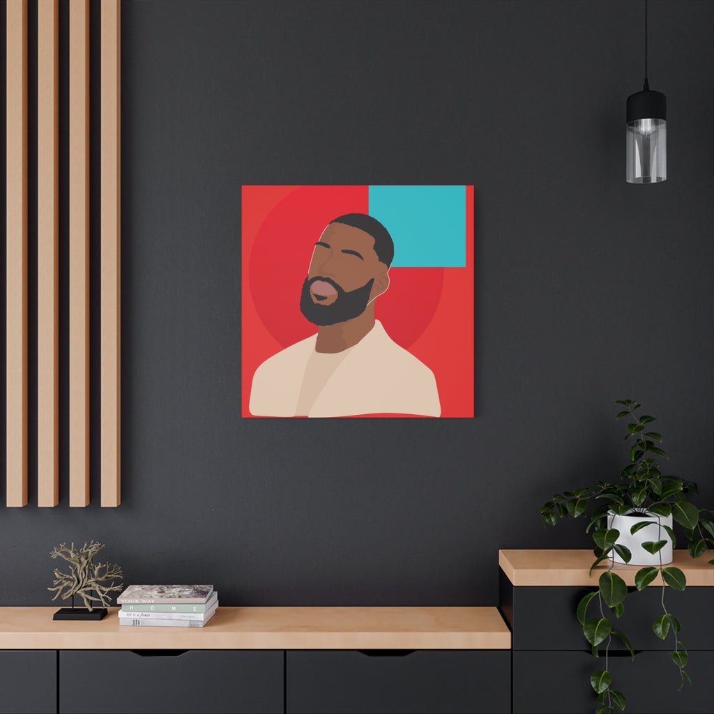 Male Modern Red & Teal — Canvas Art