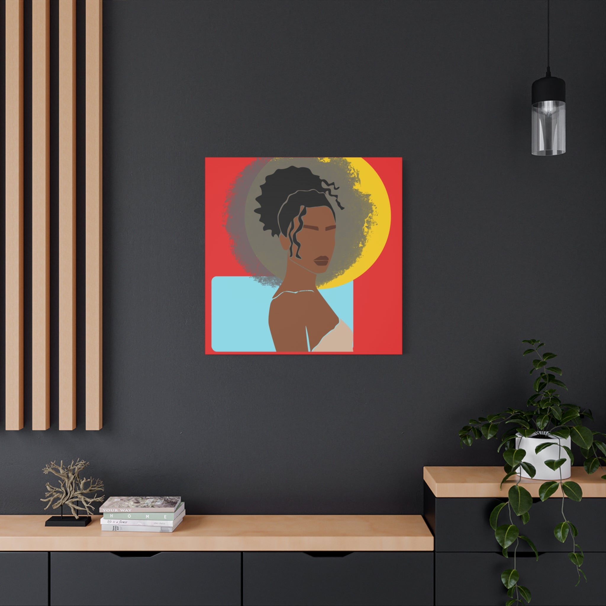 Woman With Curly Bun — Canvas Art