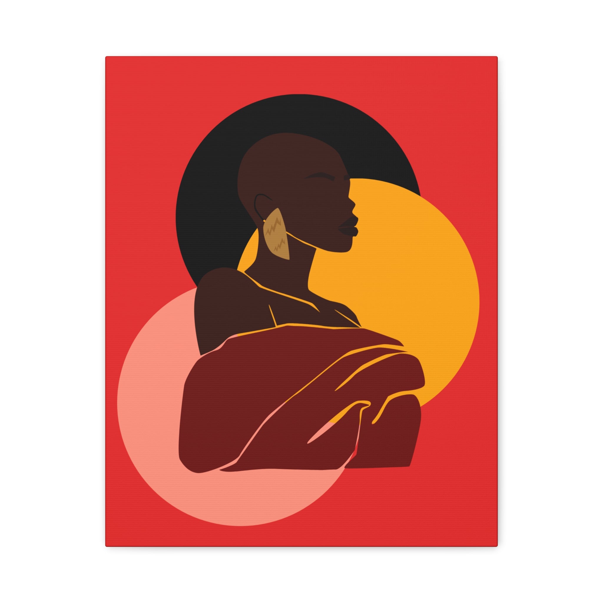 Bold Woman with Circles  –Canvas Art