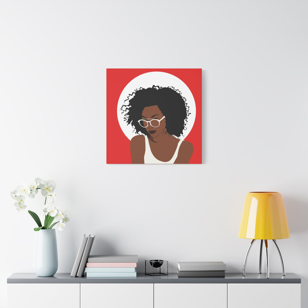 Afro Woman with Glasses — Canvas Art