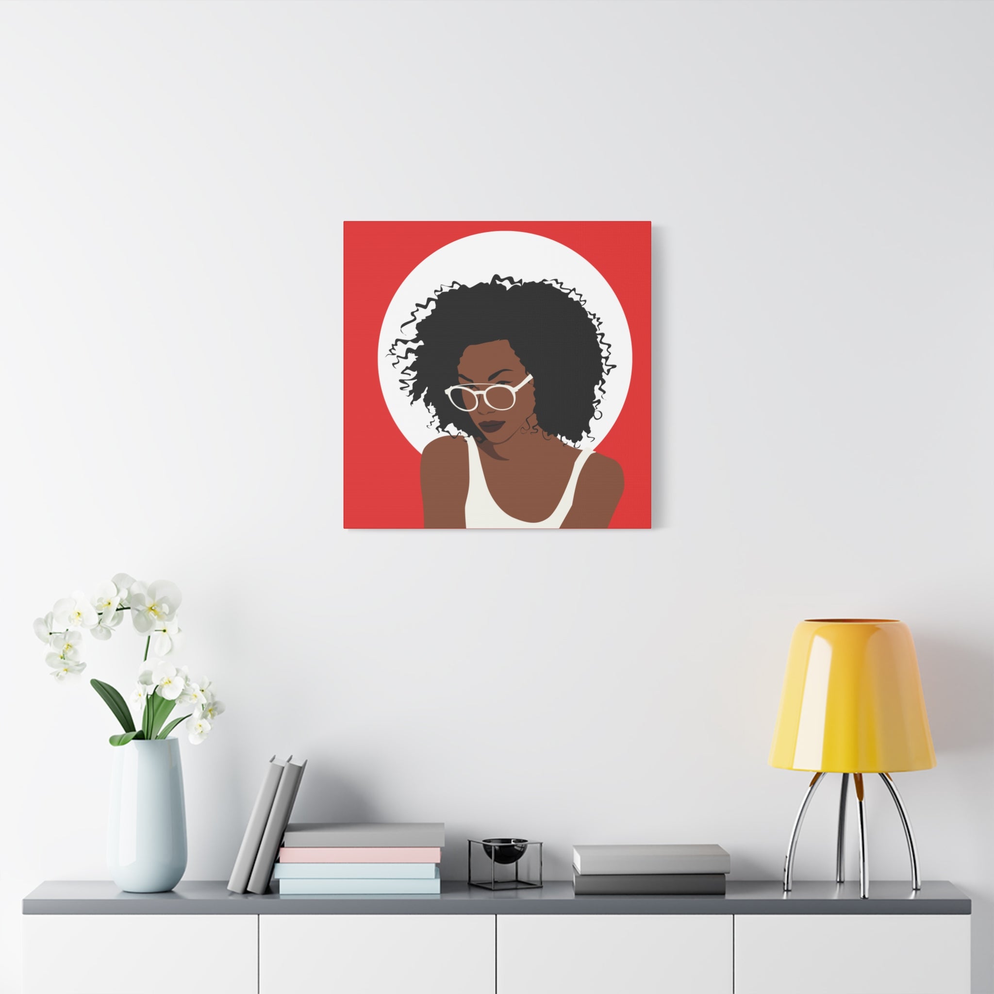 Afro Woman with Glasses — Canvas Art