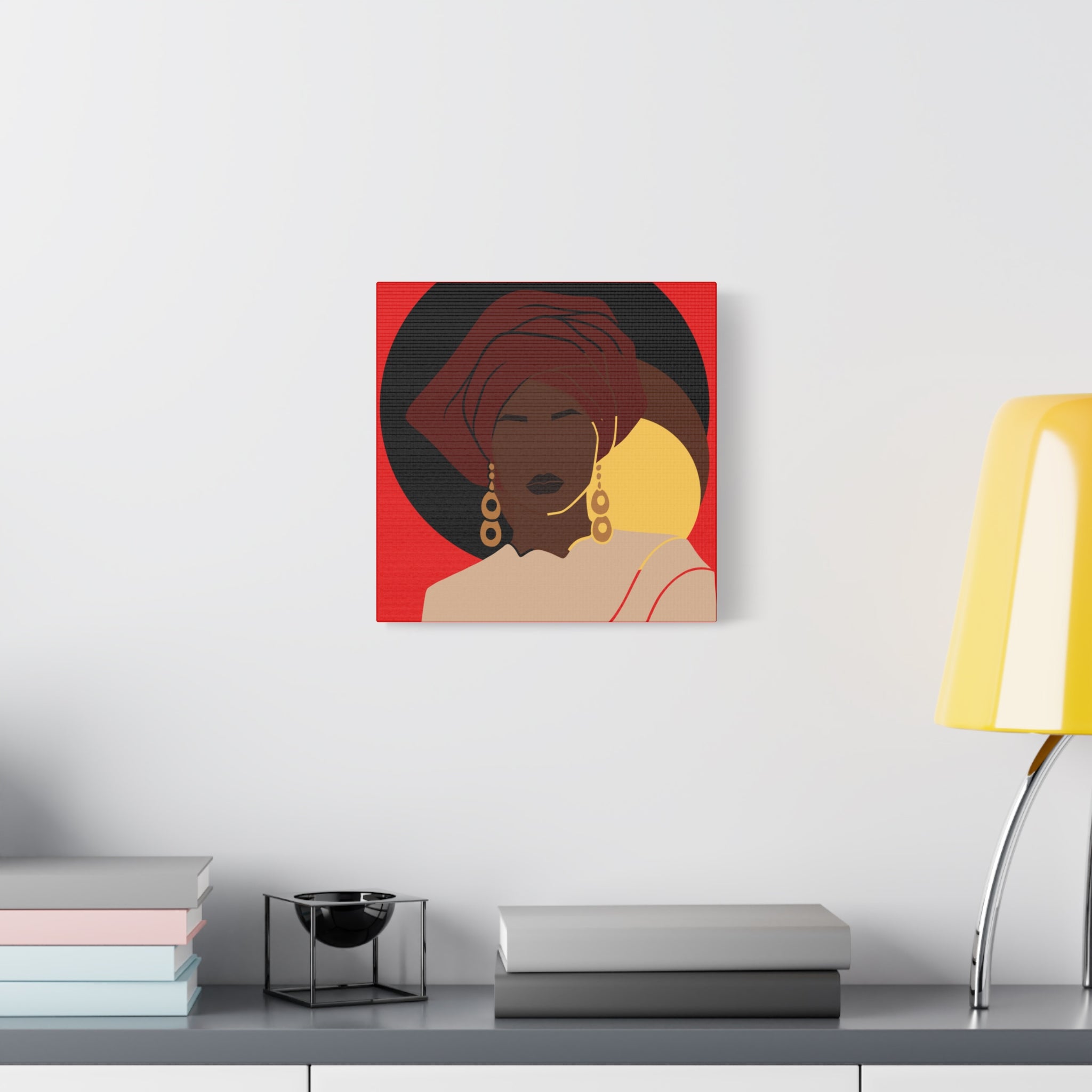 African Woman Black, Brown, and Yellow — Canvas Art