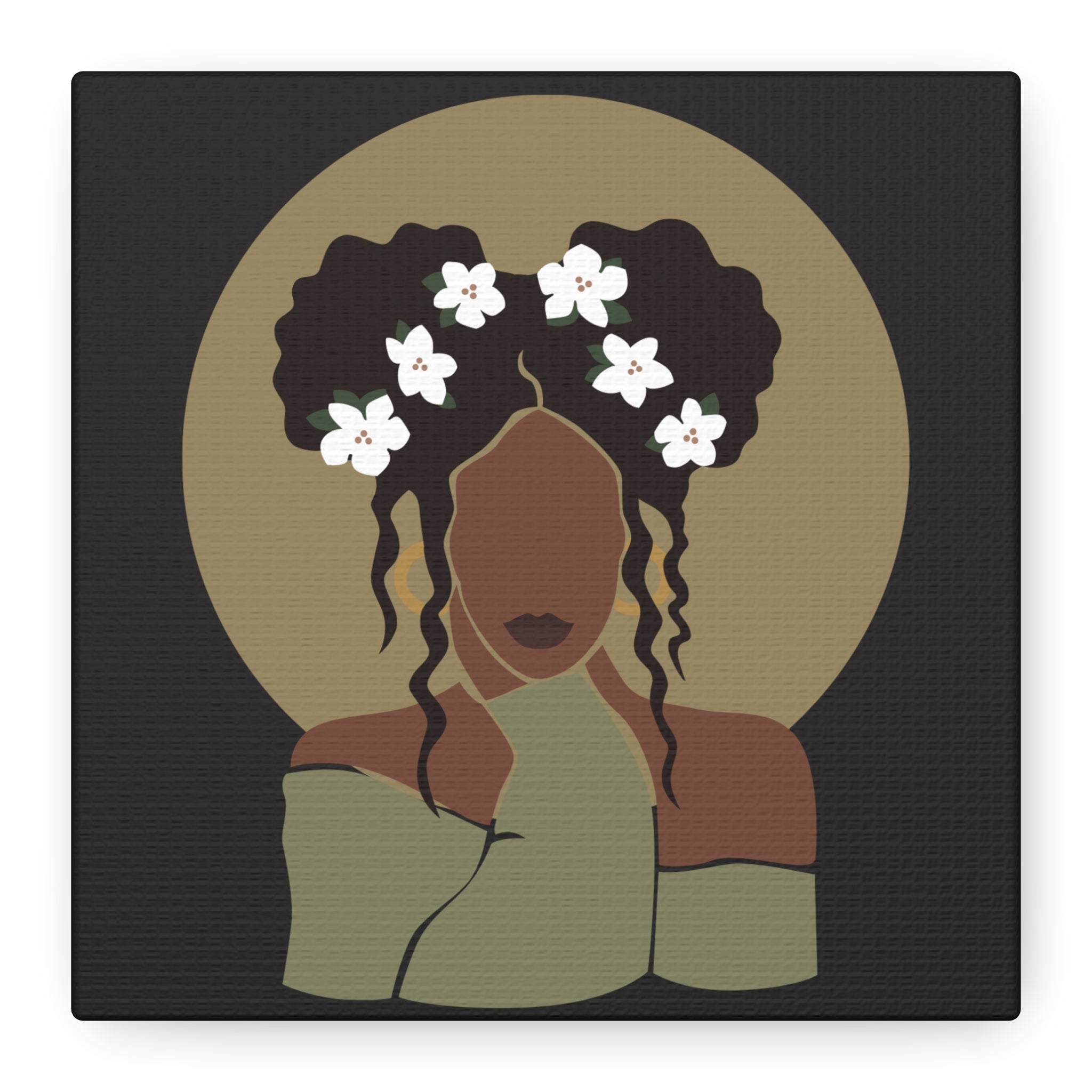 Floral Halo Woman – Canvas Art