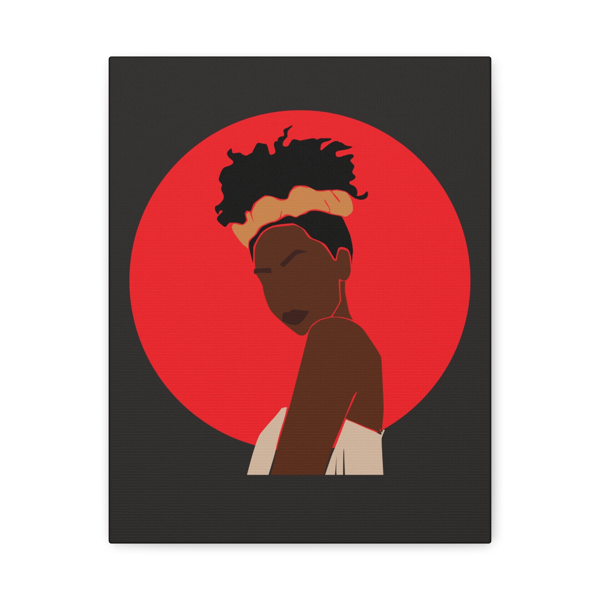 Woman Silhouette with Red Sun — Canvas Art
