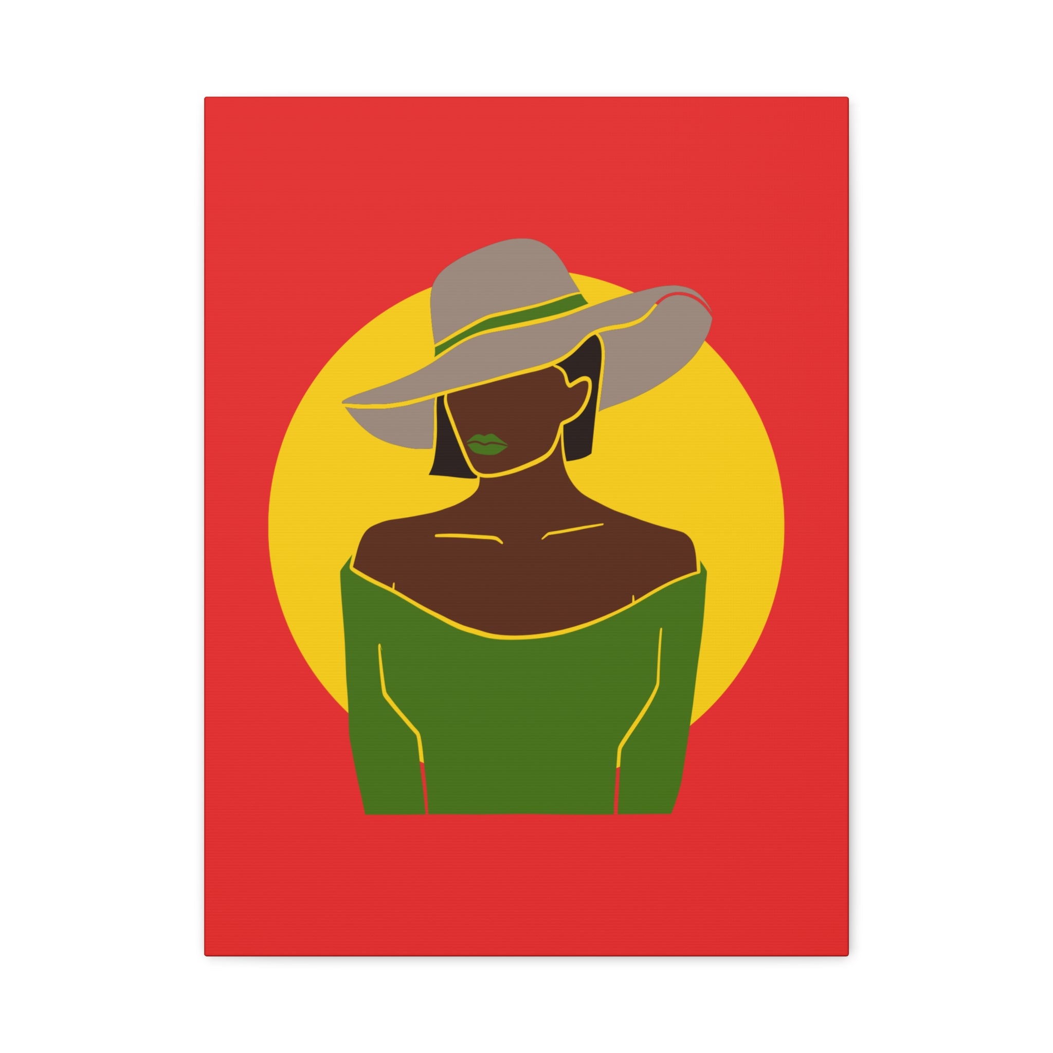 Afro Woman with Hat – Canvas Art