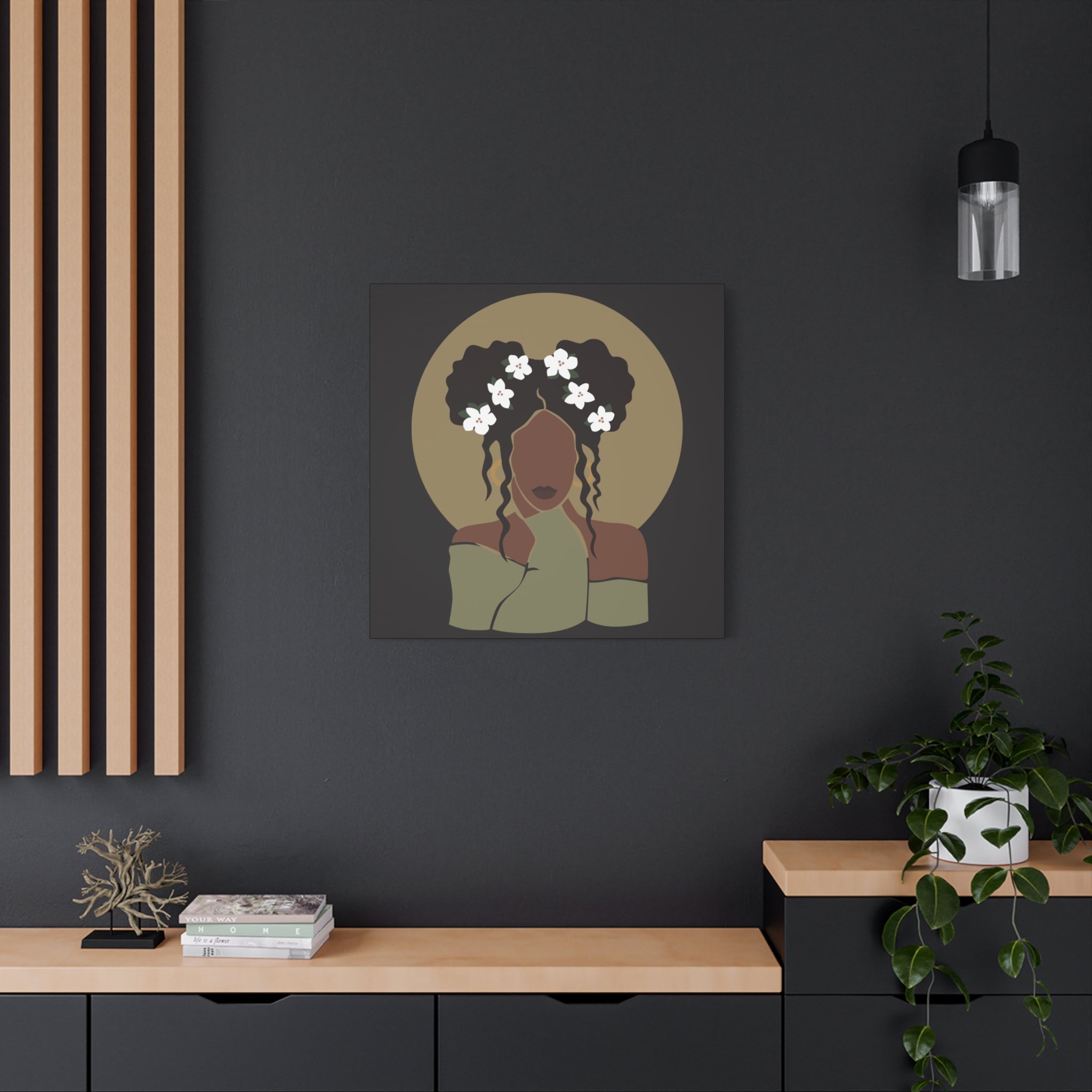 Floral Halo Woman – Canvas Art