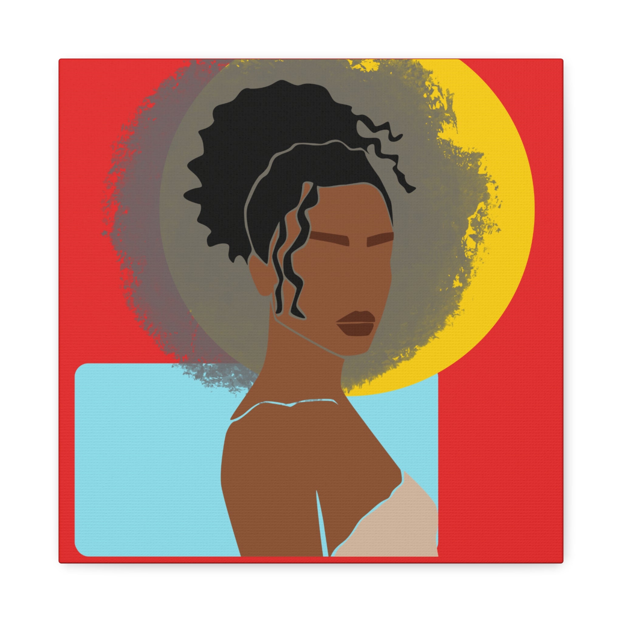 Woman With Curly Bun — Canvas Art