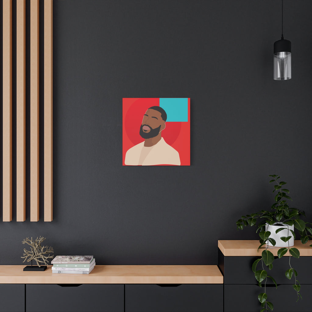 Male Modern Red & Teal — Canvas Art