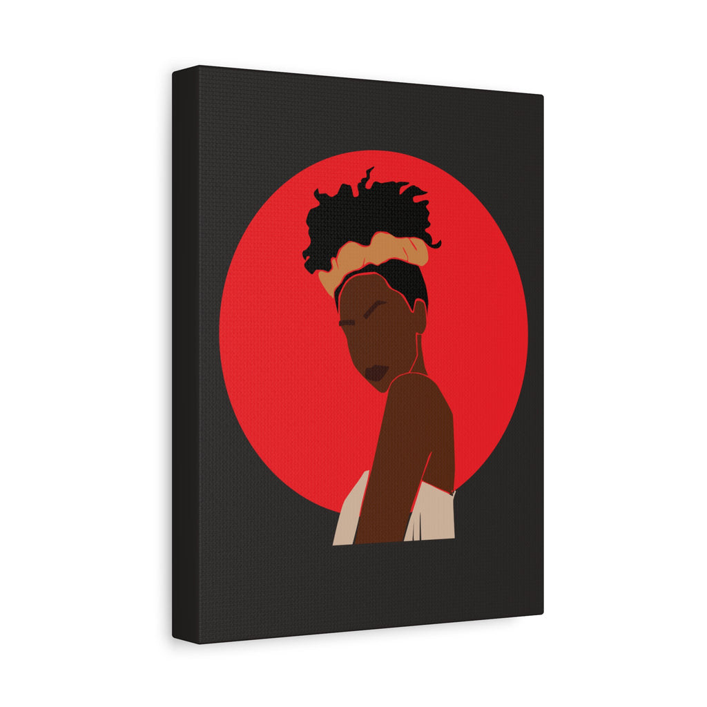 Woman Silhouette with Red Sun — Canvas Art