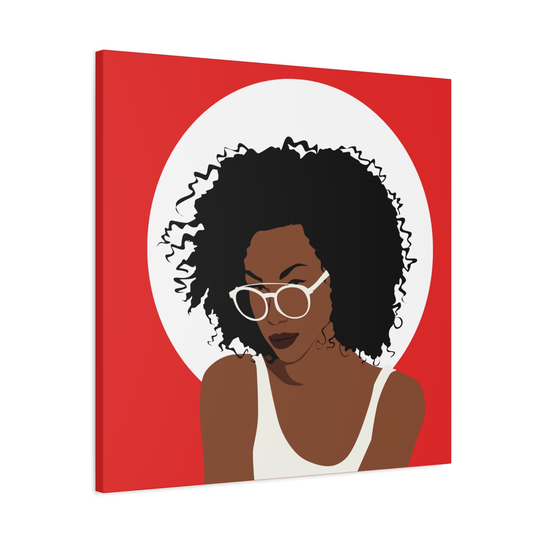 Afro Woman with Glasses — Canvas Art