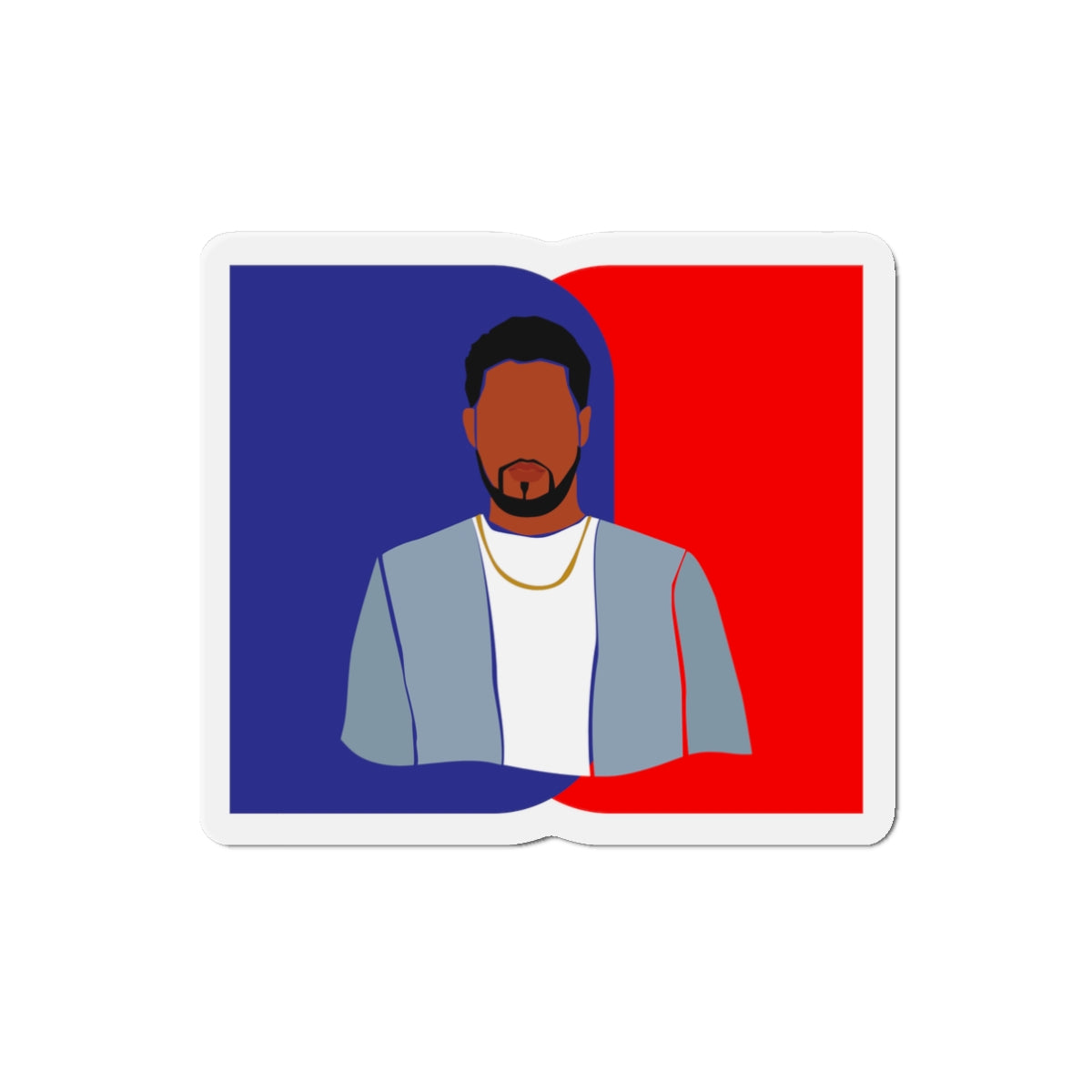 Minimalist Male Blue & Red — Magnet