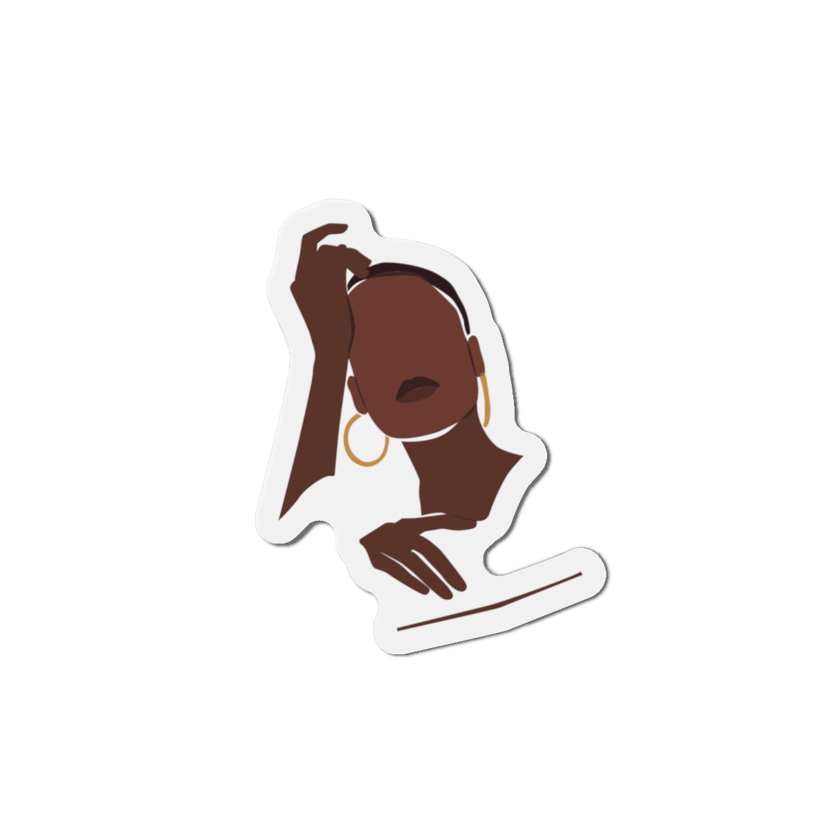 Woman Silhouette with Gold Hoop Earring — Magnet