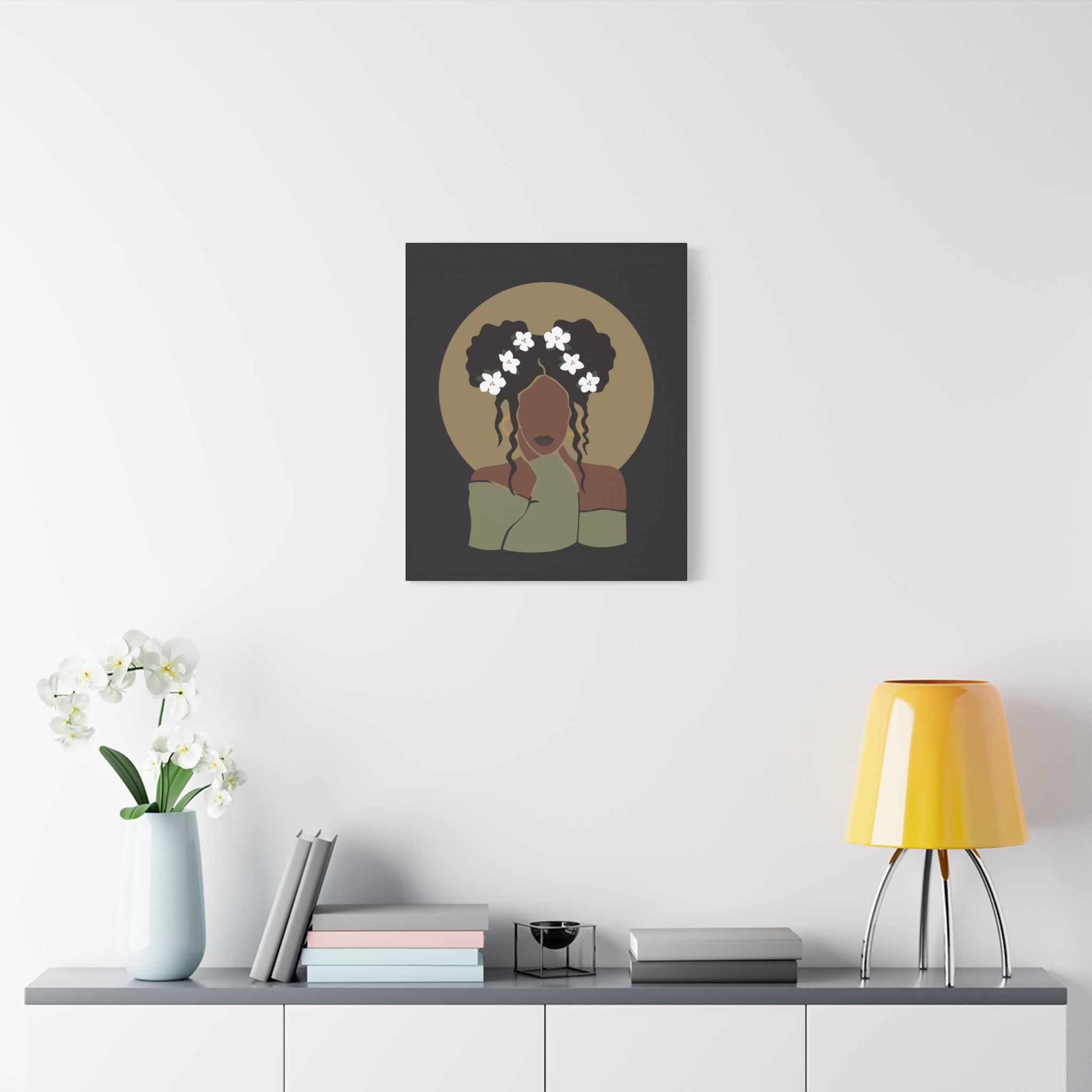 Floral Halo Woman – Canvas Art
