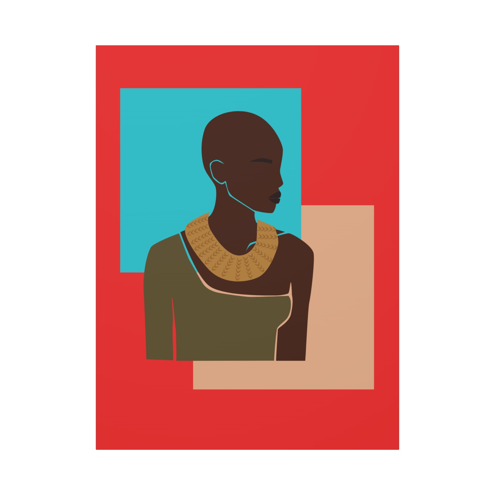 Bold Geometric Art of Woman - Canvas Art