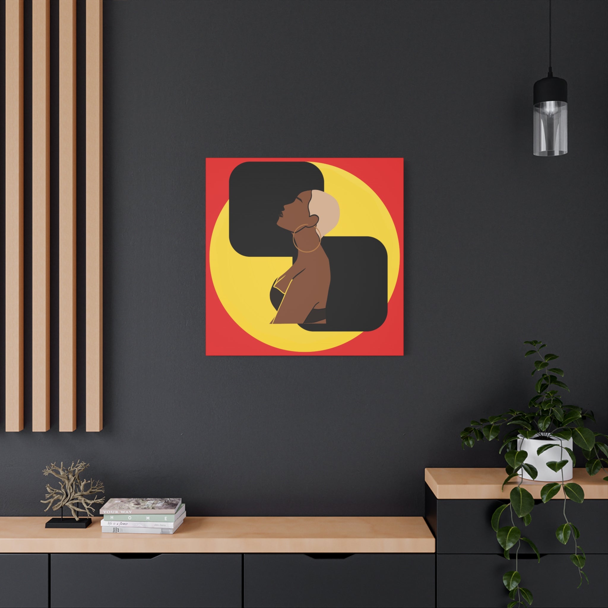 Bold Yellow and Black Woman – Canvas Art