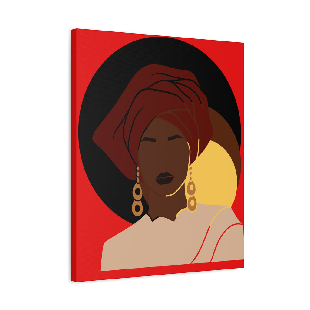 African Woman Black, Brown, and Yellow — Canvas Art