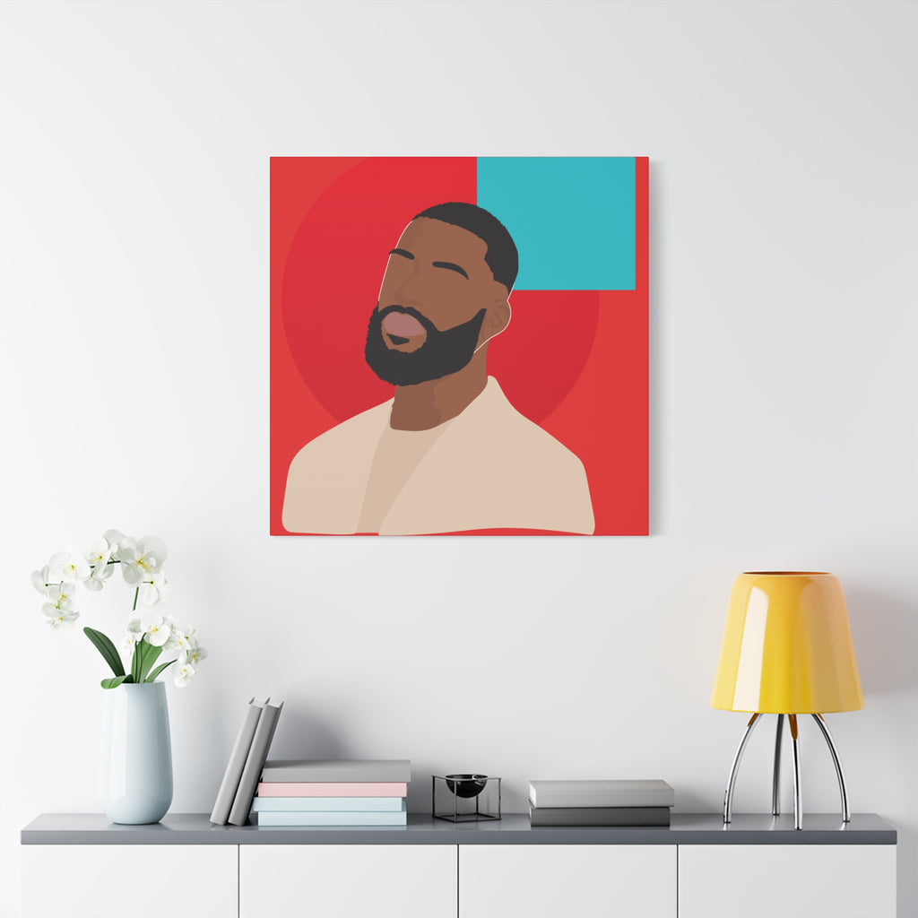 Male Modern Red & Teal — Canvas Art