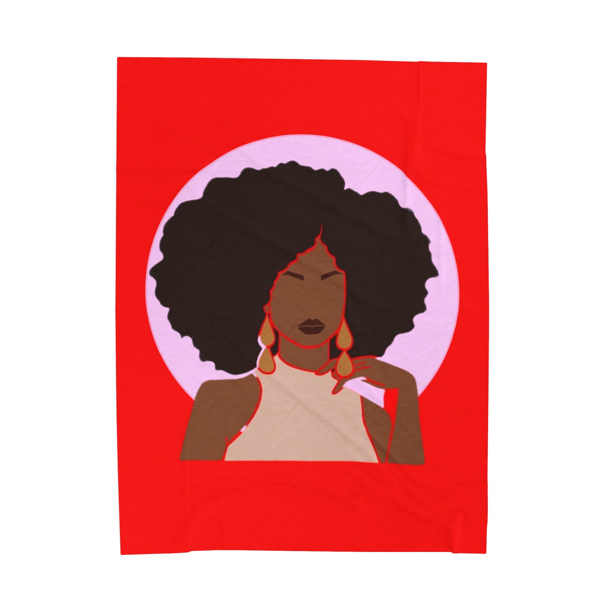 Afrocentric Woman in Red - Blanket