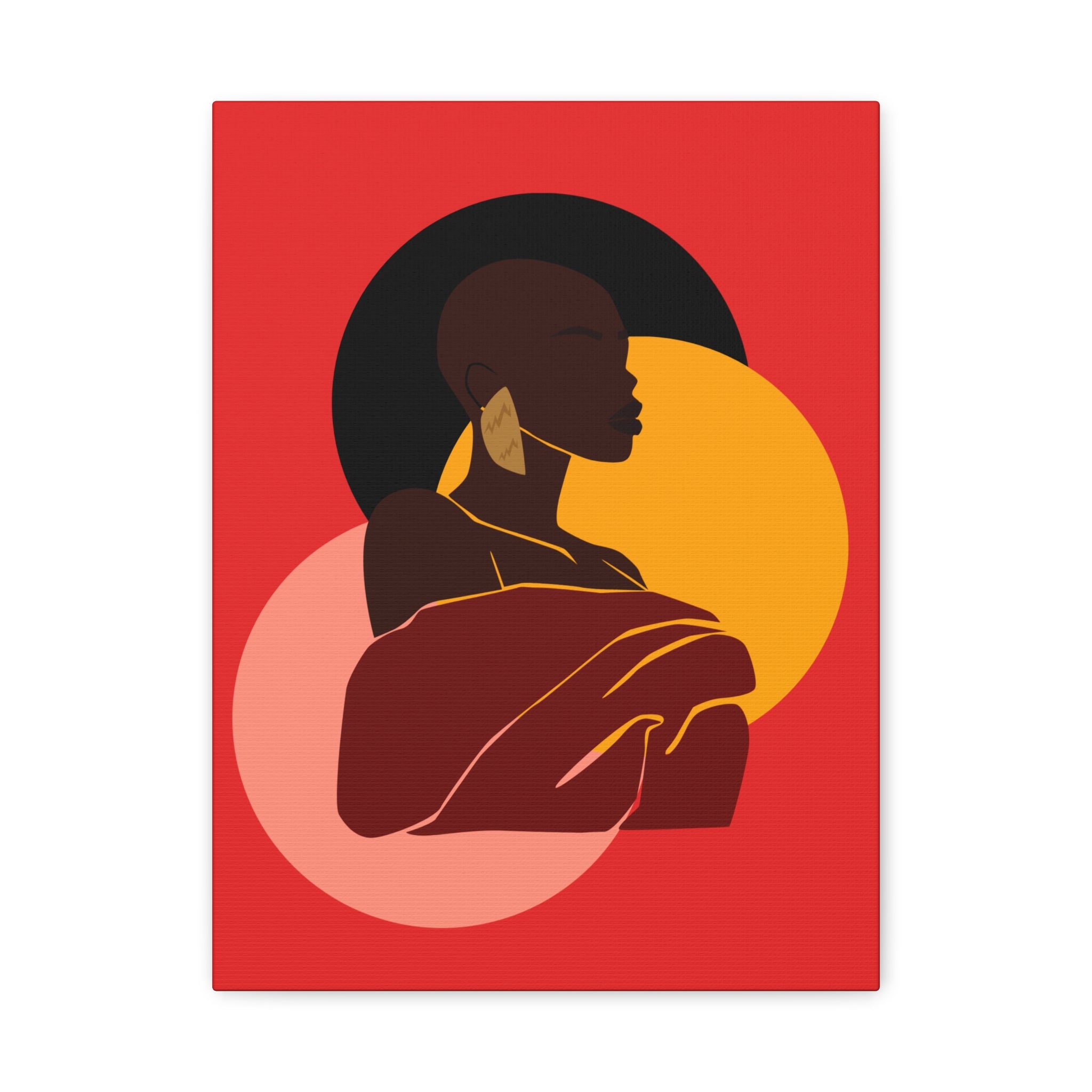 Bold Woman with Circles  –Canvas Art